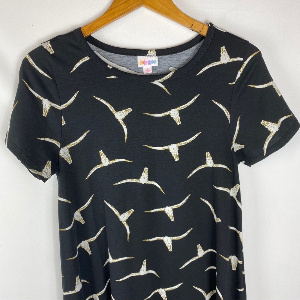 LuLaRoe Carly Swing Dress Bull Horns Sz S